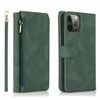 Samsung Galaxy A52S hoesje - Bookcase - Pasjeshouder - Portemonnee - Rits - Kunstleer - Groen