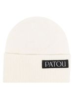 Patou bonnet en maille à patch logo - Blanc - thumbnail