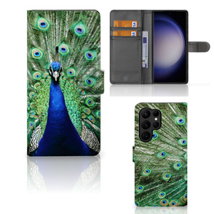 Samsung Galaxy S23 Ultra Telefoonhoesje met Pasjes Pauw