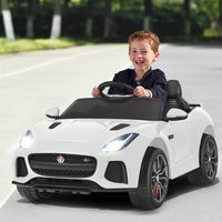 Elektrische Kinderauto met Verhalen & Muziek & Claxon & Koplampen 12V Kindervoertuig met 2,4G Afstandsbediening Wit