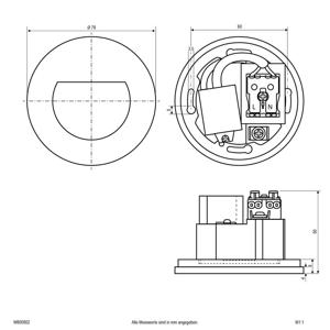 EVN W800902 W800902 LED-wandinbouwlamp LED Zwart