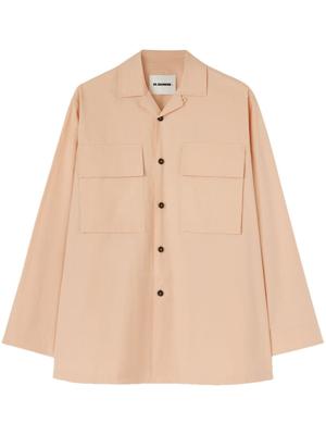 Jil Sander Katoenen overhemd met logo label - Roze