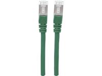 Intellinet 740593 RJ45 Netwerk Aansluitkabel CAT 6A S/FTP 25.00 cm Groen Folie afscherming, Afscherming gevlochten, Afgeschermd, Geschikt voor HDMI,