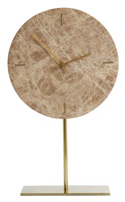 Light & Living Klok 'Moreno' Op voet, Marmer, kleur Bruin
