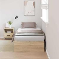 vidaXL Opbergbedframe Sonoma Eiken 75x190 cm Bewerkt Hout