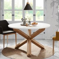 Kave Home Ronde Eettafel Lotus - Wit/Eiken