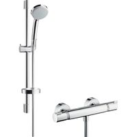 Hansgrohe Ecostat Comfort douchekraan thermostatisch met omstel en koppelingen UnicaC glijstang 65cm inclusief handdouche Croma 100 chroom 27032000