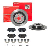 Remmenset, remschijf BREMBO, Remschijftype: Geperforeerd, Inbouwplaats: Achteras: , u.a. für Ford