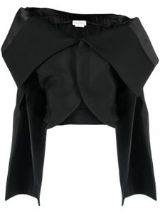 Alexander McQueen veste crop à design asymétrique - Noir