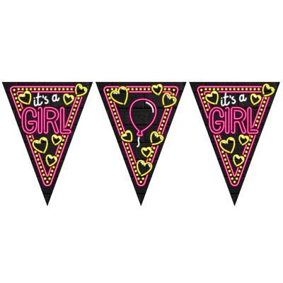 Vlaggenlijn It's a gril NEON