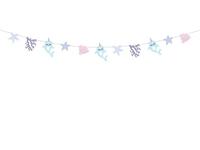 PartyDeco Slinger banner Narwhal papier hangende decoratie zeesterren kralen schelpen om op te hangen zee thema