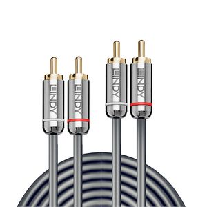 LINDY 35348 RCA Audio Aansluitkabel [2x Cinch-stekker - 2x Cinch-stekker] 5 m Antraciet