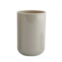 Badkamer drinkbeker/tandenborstelhouder Porto - PS kunststof - beige - 7 x 10 cm