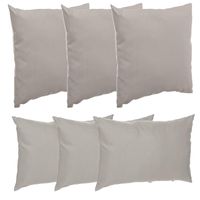 Bank/sier/tuin kussens voor binnen/buiten set 6x stuks taupe/beige 40 x 40 cm en 30 x 50 cm