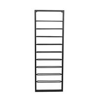 Light & Living Wijnrek Amore - Zwart - 9 Flessen - Rechthoek - Metaal - Rek voor Wijnflessen - Wijnrek voor woonkamer - Keuken - Kelder