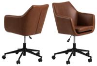 Bureaustoel Erica leather look Bruin - Giga Living