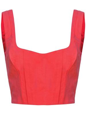PINKO haut-corset à coupe crop - Rouge