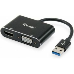 Equip 133386 USB grafische adapter 1920 x 1080 Pixels Zwart