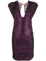 Philipp Plein robe courte à ornements strassés - Violet - thumbnail