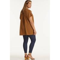 Mat Fashion top met plooien roodbruin
