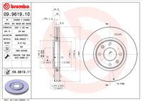 Remschijf BREMBO, Remschijftype: Binnen geventileerd, u.a. für Citroën, DS, Peugeot, Opel, Toyota