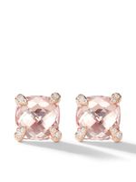 David Yurman puces d'oreilles Châtelaine en or rose 18ct ornées de diamants et de morganite