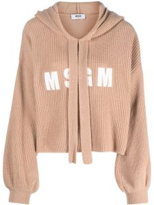 MSGM hoodie à patchs logo - Tons neutres