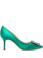 Manolo Blahnik escarpins Hangisi à boucle ornée de cristal - Vert