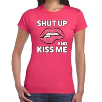 Shut up and Kiss me roze fun-t shirt voor dames 2XL  -