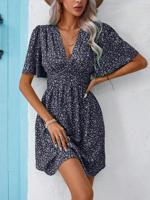 Small Floral Loose Casual Dress With No - thumbnail