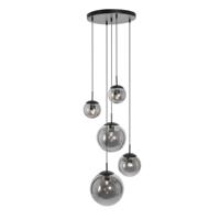 Steinhauer 5-lichts vide hanglamp Bolique zwart met smoke glas 2730ZW - thumbnail