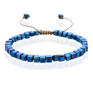 Memphis Bohemia Kralen Armband - 4mm Kristal Glas Donkerblauw