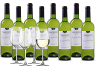 Wijnpakket Pierre Baptiste Sauvignon Blanc 8 flessen + 4 glazen