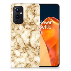 OnePlus 9 TPU Siliconen Hoesje Marmer Goud