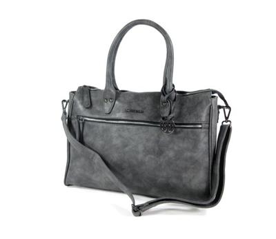 17 inch PU handtas schoudertas FABIANA-TWO Grijs