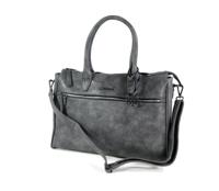 17 inch PU handtas schoudertas FABIANA-TWO Grijs