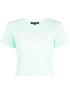 tout a coup haut crop en coton stretch à logo imprimé - Vert