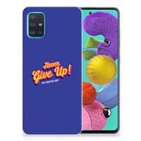 Samsung Galaxy A51 Siliconen hoesje met naam Never Give Up