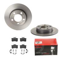 Remmenset, remschijf BREMBO, Remschijftype: Massief, Inbouwplaats: Achteras: , u.a. für Seat, Audi, Skoda, VW