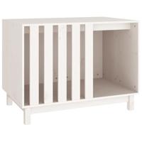 vidaXL Hondenhok 90x60x67 cm massief grenenhout wit, hondenkooi, houten hondenhuis, houten hondenhokken, houten hondenhok, hondenkooien