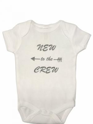 Soft Touch romper New to the Crew katoen wit/zwart 