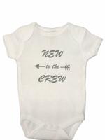 Soft Touch romper New to the Crew katoen wit/zwart 