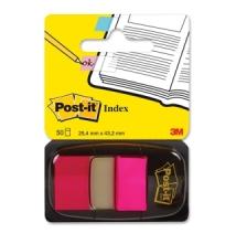 Post-it index standaard, ft 24,4 x 43,2 mm, houder met 50 tabs, roze