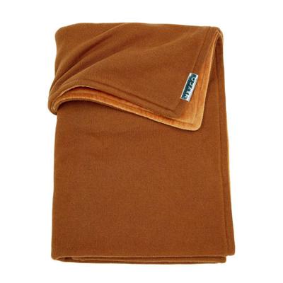 Meyco Knit Basic met velours wiegdeken 75x100 cm camel