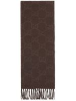 Gucci écharpe en cachemire à motif GG en jacquard - Marron