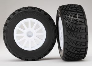 Tires & wheels, assembled, glued (White wheels, BFGoodrich Rally, gravel pattern, S1 compound tires