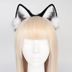 lolita pluche haar hoepel oren hoofddeksels harige haarband schattig hoofddeksel anime kitty fancy dress cosplay accessoires Lightinthebox