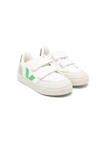 VEJA Kids baskets en cuir à attache scratch - Blanc