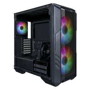 Cooler Master HAF 500 Midi-tower PC-behuizing Zwart 3 voorgeïnstalleerde LED-ventilators, Zijvenster, Stoffilter