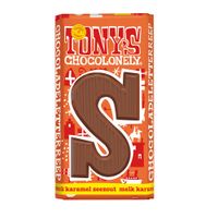 Tony's Chocolonely - Chocoladeletter reep Melk Karamel Zeezout S - 180g - thumbnail